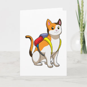 Katze mit Aktentasche Karte