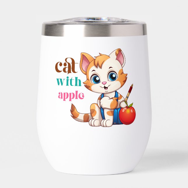 Katze mit Apple-85242 (Vorderseite)