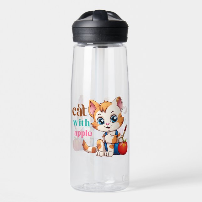 Katze mit Apple-85242 Trinkflasche (Vorne)