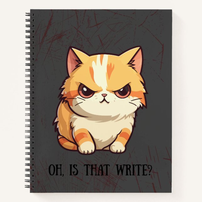 Katze mit Attitude Pun Journal-Notebook Notizbuch (Vorderseite)