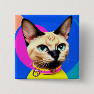 Katze mit auffallenden Augen Button