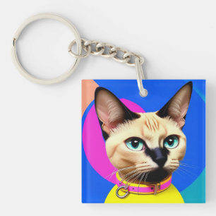 Katze mit auffallenden Augen Schlüsselanhänger