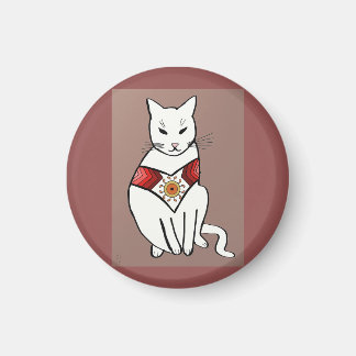 Katze mit Aztec Design Magnet