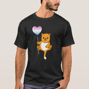 Katze mit Ballon Bigender T-Shirt