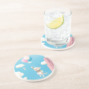 Katze mit Ballon Getränkeuntersetzer