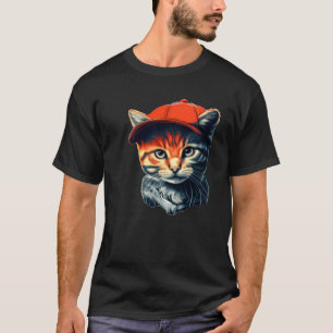 Katze mit Beanie T-Shirt