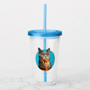 Katze mit Birthday-Schuhglas Acryltrinkbecher