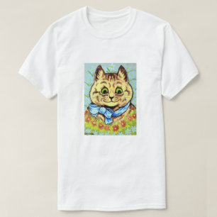 Katze mit blauer Schleife, Louis Wain T-Shirt