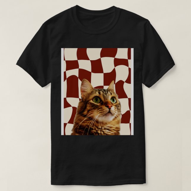Katze mit Blick auf Sonnenuntergang 1 T-Shirt (Design vorne)