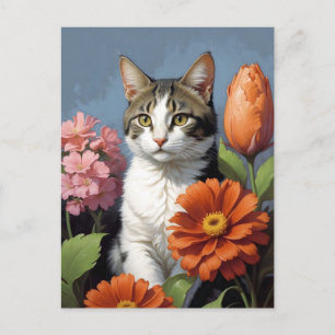 Katze mit Blume (Aktualisierung) Postkarte