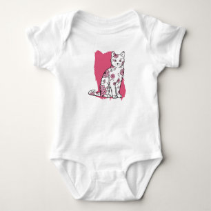 Katze mit Blume Baby Strampler