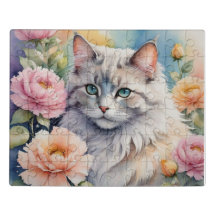 Katze mit Blume