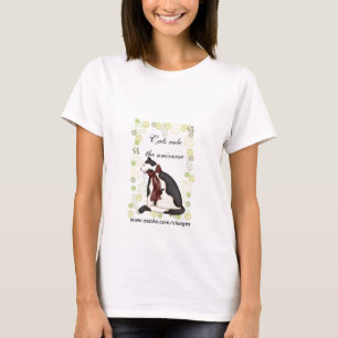 Katze mit Blumen Geschenk für Mutter T-Shirt