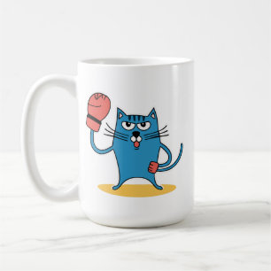 Katze mit Boxhandschuhen Kaffeetasse