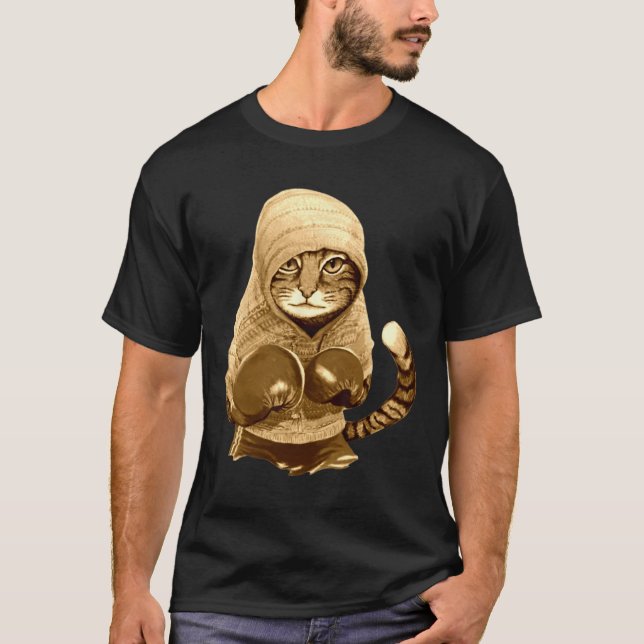 Katze mit Boxhandschuhen T-Shirt (Vorderseite)