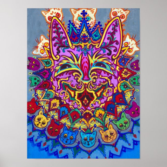 Katze mit Cat Necklace von Louis Wain Poster (Vorne)