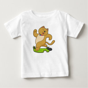 Katze mit Choker beim Laufen Baby T-shirt