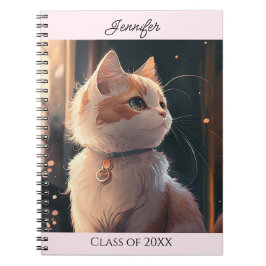 Katze mit Collar Personalize Name Gift Notebook Notizblock
