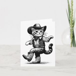 Katze mit Cowboyhut und Stiefel Cowgirl Western Co Karte