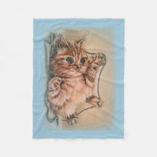 Katze mit dem Garn-Zeichnen des Haustier-Porträts Fleecedecke