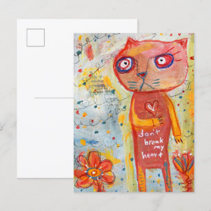 Katze mit dem Zauberherz Postkarte