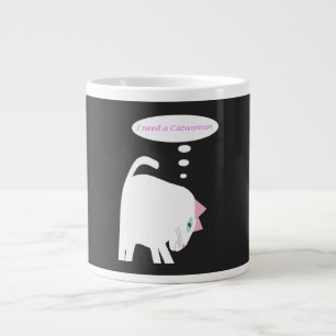 Katze mit Denker-Motiv Spezial-Tasse Jumbo-Tasse