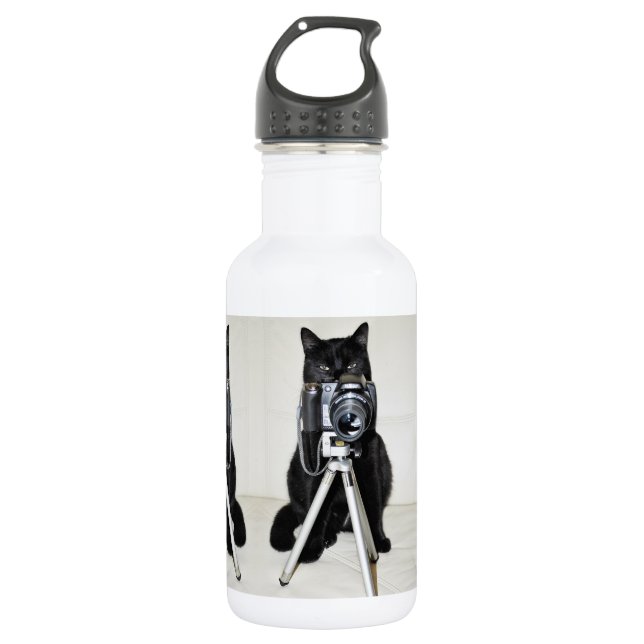 Katze mit der Kamera - Freiheits-Flasche Edelstahlflasche (Vorderseite)