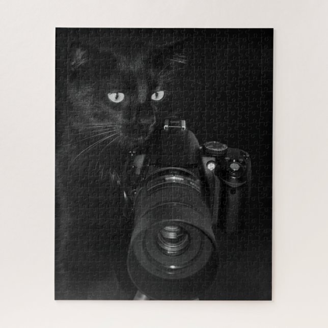 Katze mit der Kamera Puzzle (Vertikal)