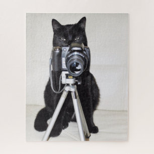 Katze mit der Kamera Puzzle