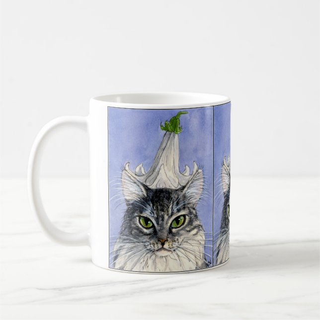 Katze mit der Lilien-Hut-Tasse Tasse (Links)