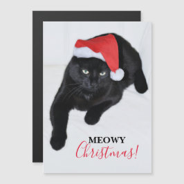 Katze mit der roten Weihnachtsmannmütze Magnetkarte