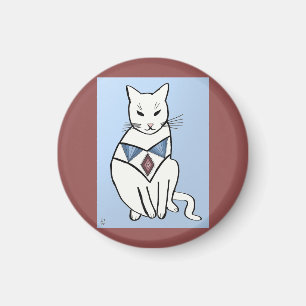 Katze mit Diamant-Kragen Magnet