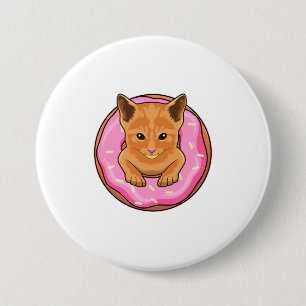 Katze mit Donut Button