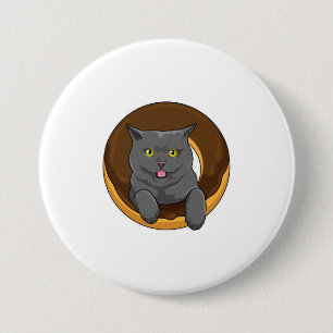 Katze mit Donut Button