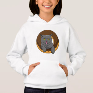 Katze mit Donut Hoodie