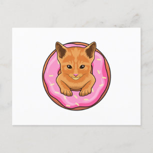 Katze mit Donut Postkarte