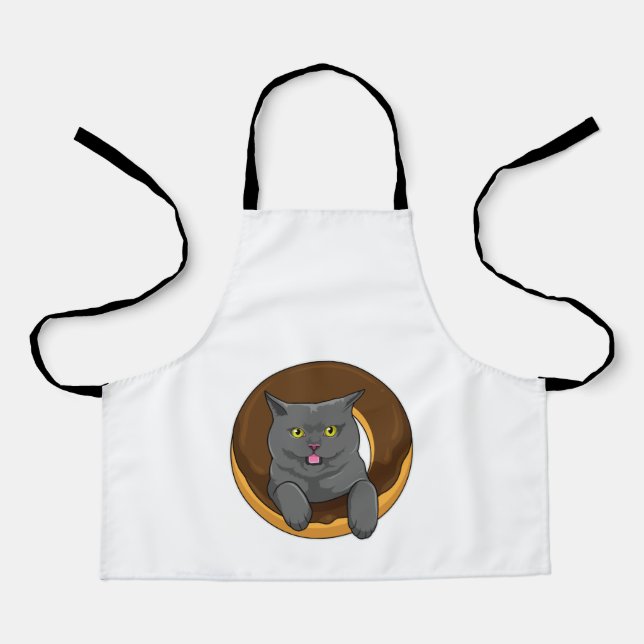 Katze mit Donut Schürze (Vorderseite)