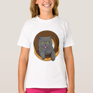 Katze mit Donut T-Shirt