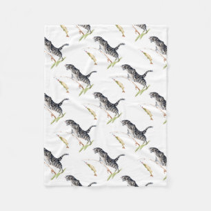 Katze mit einem Fisch Fleecedecke