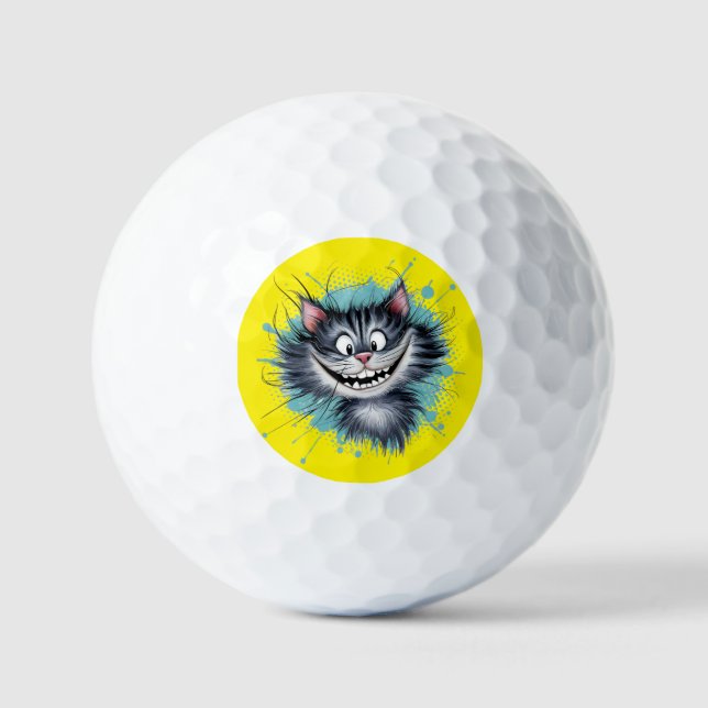 Katze mit einem Lächeln. Golfball (Vorderseite)
