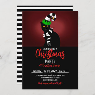 Katze mit einem lustigen Hut und Scarf Einladung