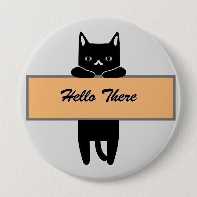 Katze mit einem Schild Button Badge (Vorderseite)