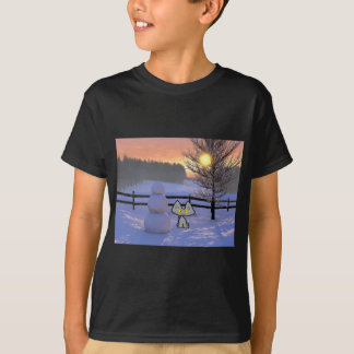 Katze mit einem Schneemann T-Shirt