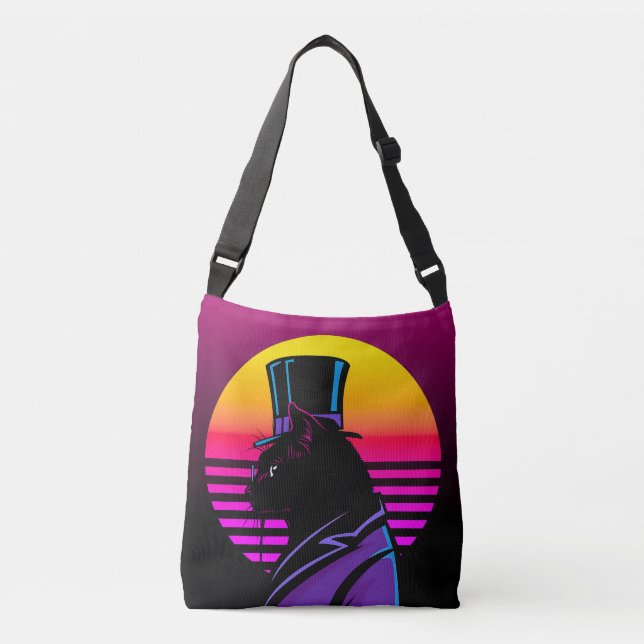 Katze mit einem Tuxedo und einem Hutwerk | Tragetaschen Mit Langen Trägern (Vorderseite)