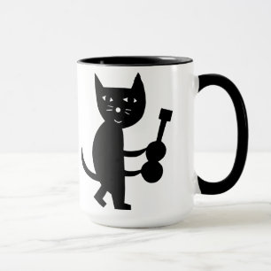Katze mit einer Gitarre Tasse