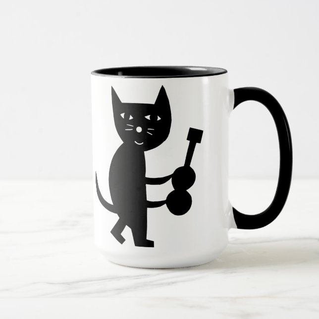 Katze mit einer Gitarre Tasse (Rechts)