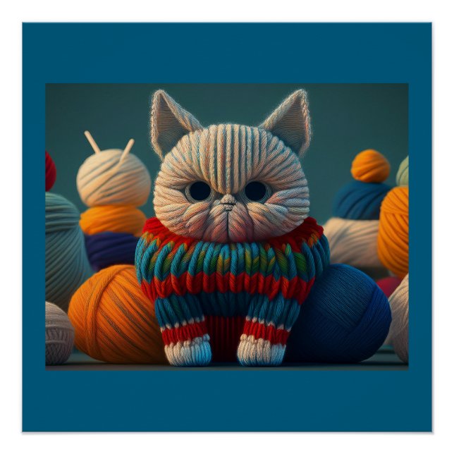 Katze mit einer "Hauptstadt "A"-Einstellung Poster (Vorderseite)