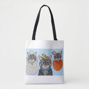 Katze mit Engel und Teufel
