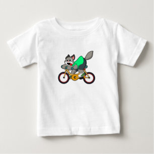 Katze mit Fahrrad Baby T-shirt