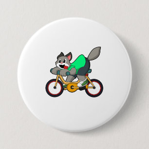Katze mit Fahrrad Button